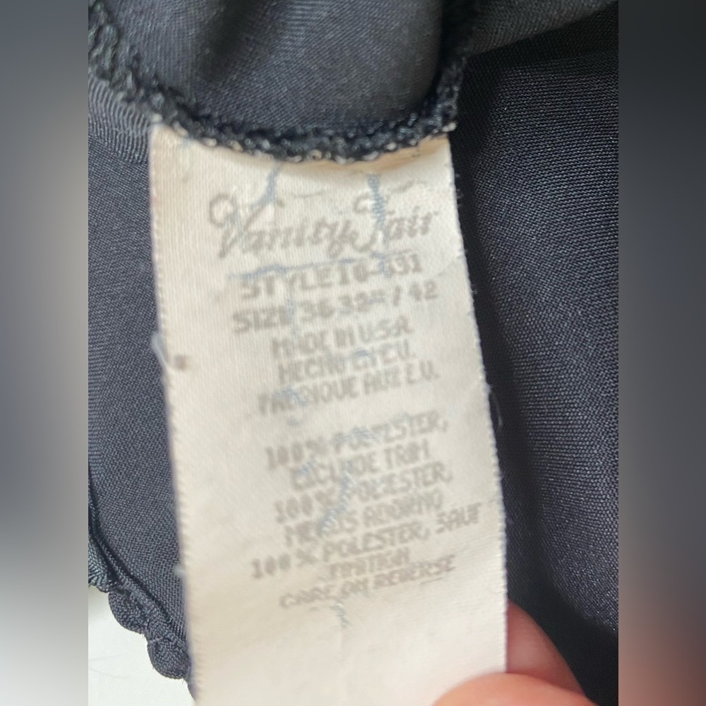 Vintage Black Vanity Fair Dress Slip Sz 36 M/L - Picture 5 of 5